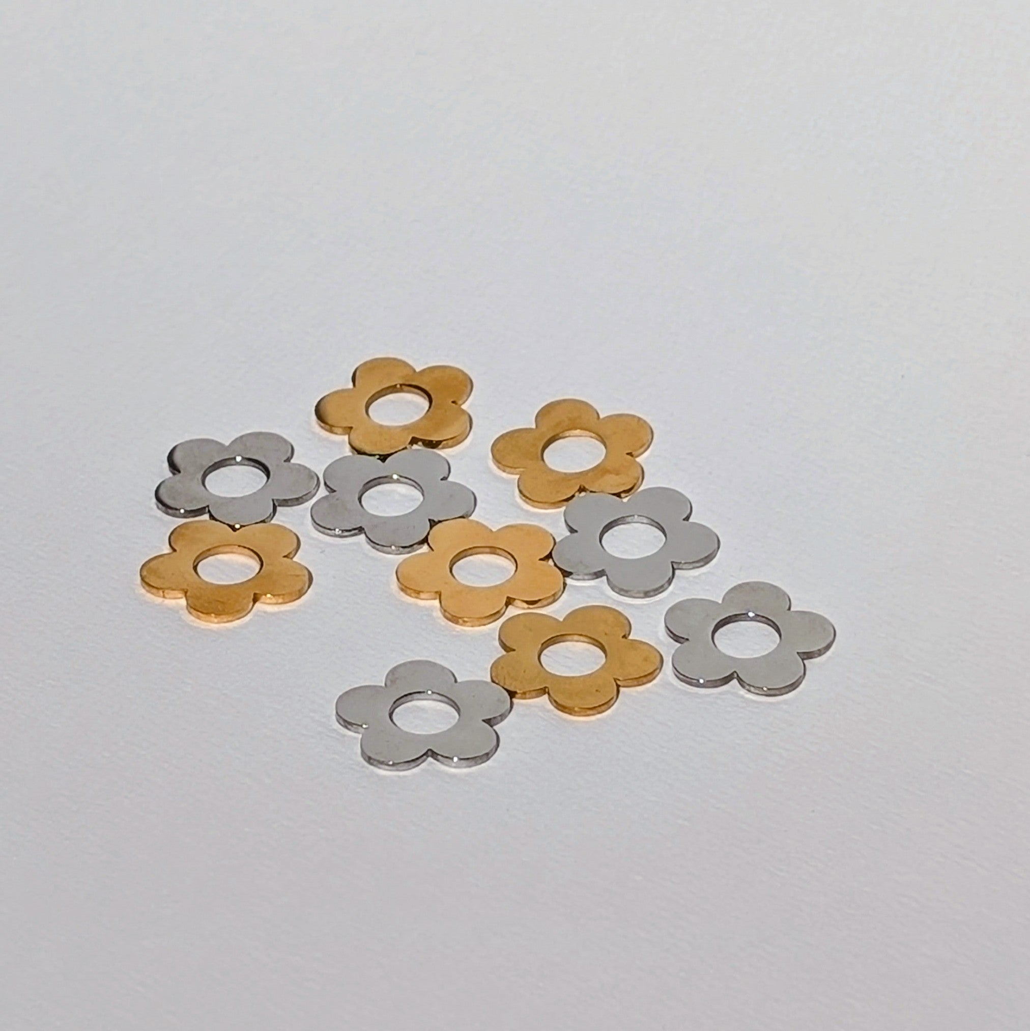 Gold & silver flower charm