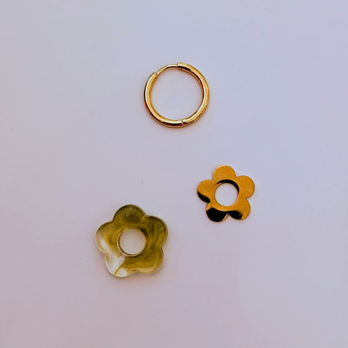 Gold & silver flower charm