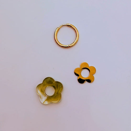 Gold & silver flower charm